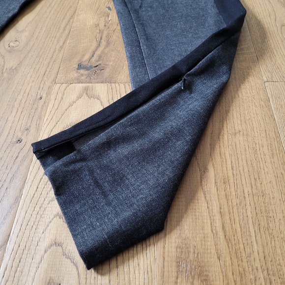 Sz6 BANANA REPUBLIC Sloan Charcoal Woven Material Tuxedo Pants with Blac… - Picture 4 of 6